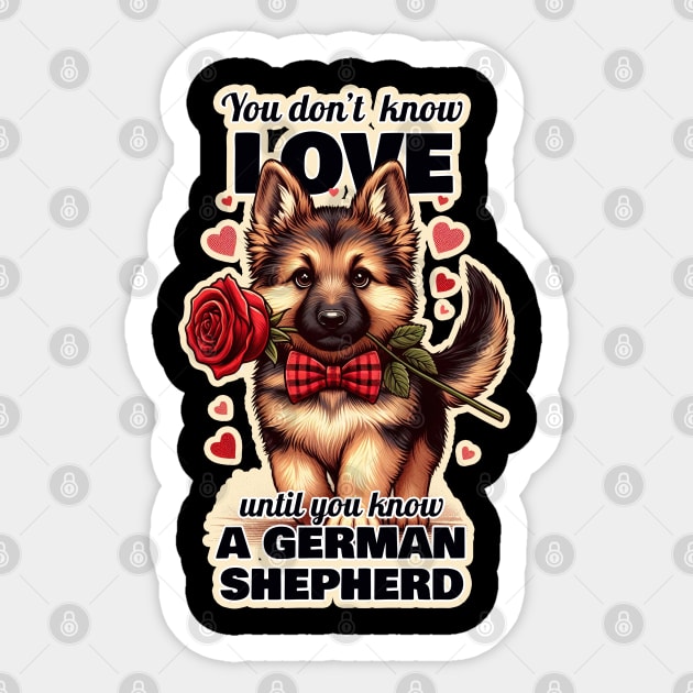 German Shepherd Valentin's day. Sticker by k9-tee